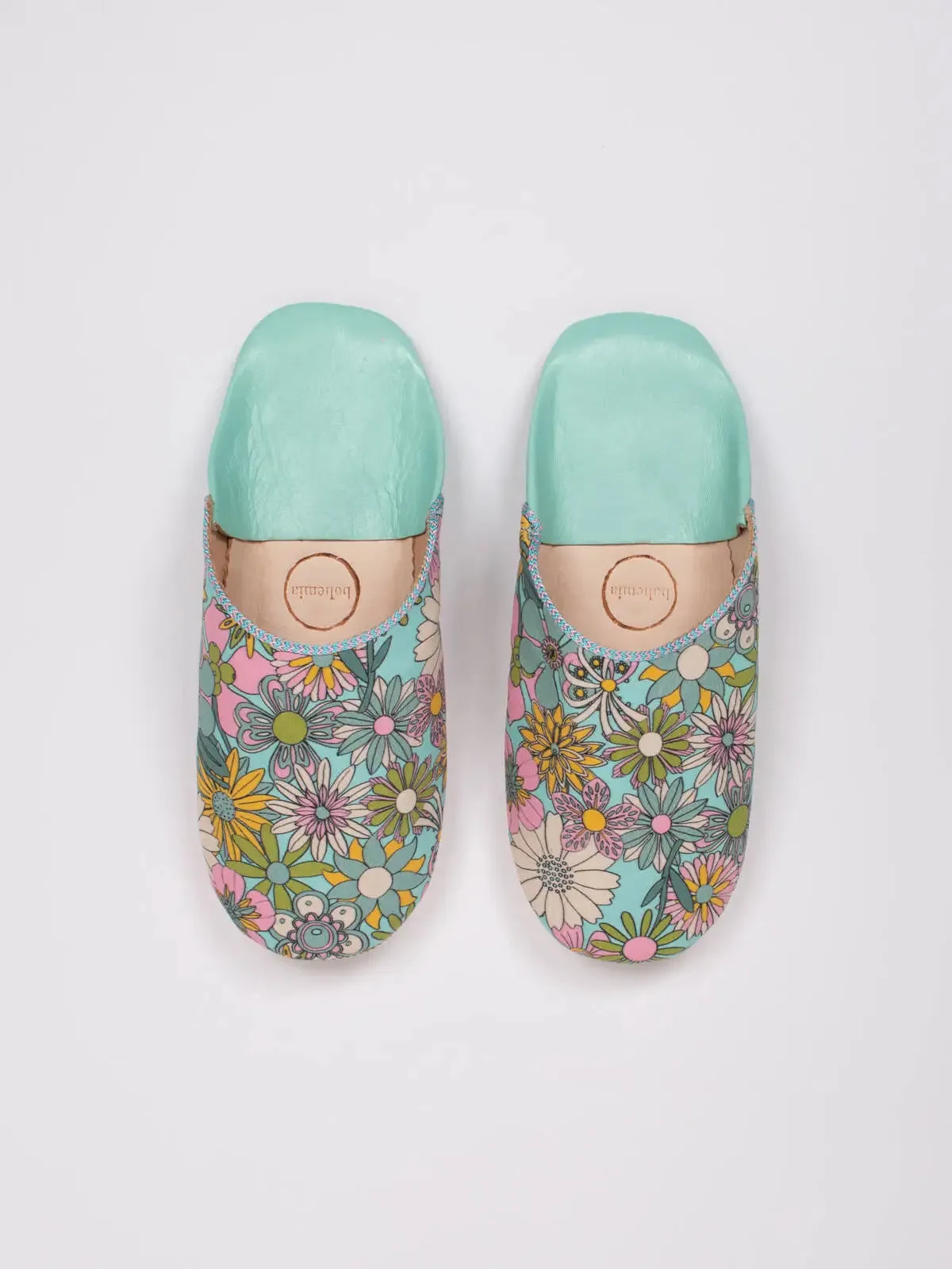 AQUA FLORAL MARGOT LEATHER SLIPPER