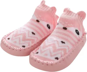 Baby Girl Shoes, 0-24 Months Newborn Baby Boys Girls Cartoon Sock Shoes Non-Slip First Walkers Shoes Black Boots