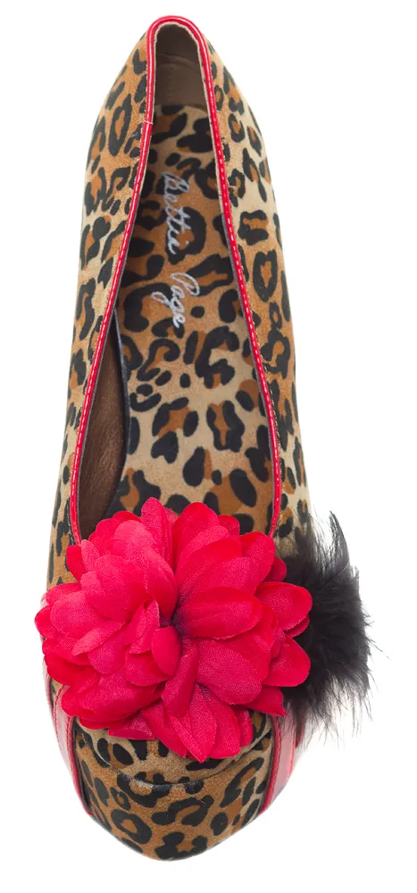 BETTIE PAGE EDNA WEDGES LEOPARD
