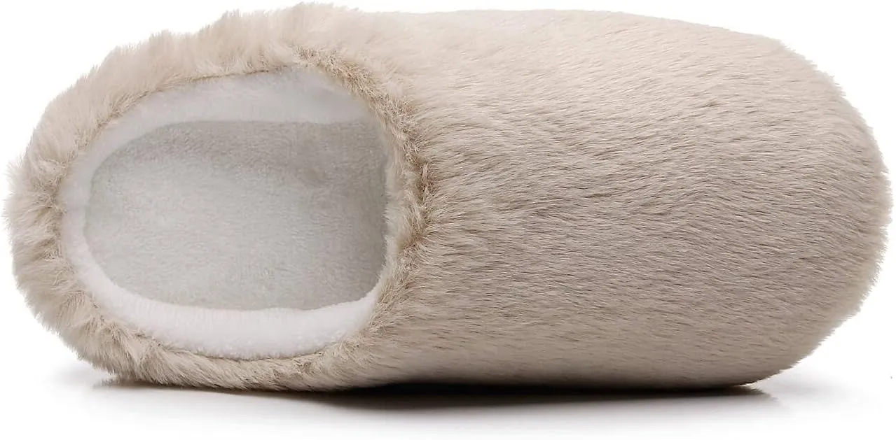 Crazy Lady Women's Fuzzy House super light Slippers Fluffy Furry Fur Slippers Scuff Outdoor Indoor Warm Cozy Plush Bedroom Shoes Soft Flat Comfy Anti-Slip5.5-6.5