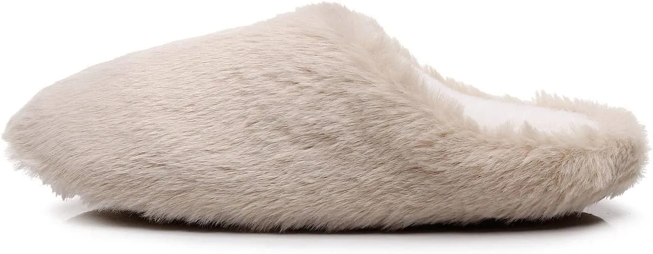 Crazy Lady Women's Fuzzy House super light Slippers Fluffy Furry Fur Slippers Scuff Outdoor Indoor Warm Cozy Plush Bedroom Shoes Soft Flat Comfy Anti-Slip5.5-6.5