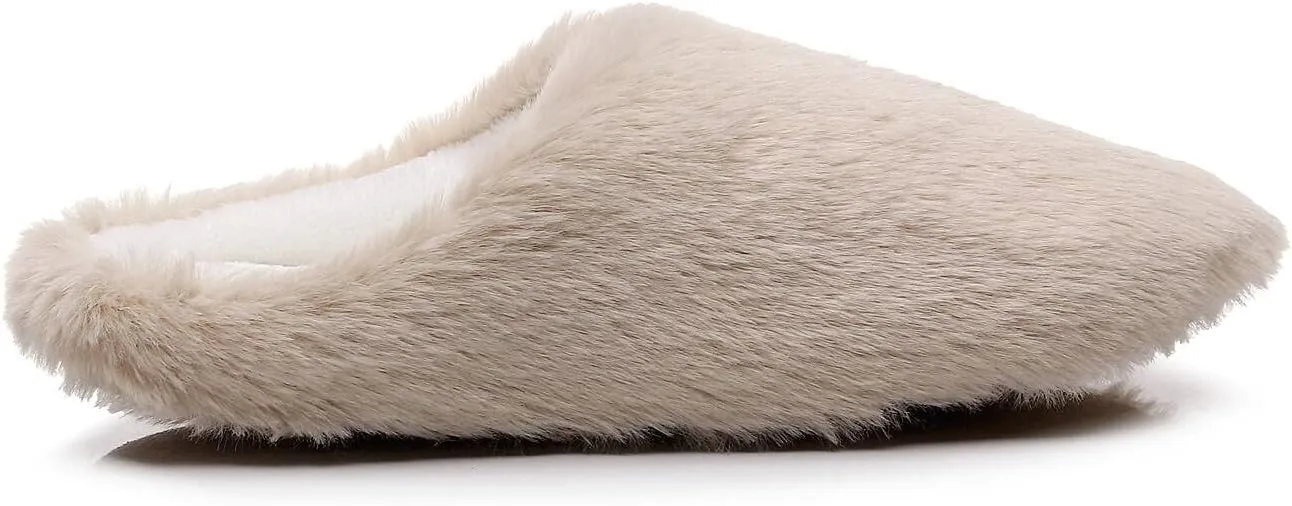 Crazy Lady Women's Fuzzy House super light Slippers Fluffy Furry Fur Slippers Scuff Outdoor Indoor Warm Cozy Plush Bedroom Shoes Soft Flat Comfy Anti-Slip5.5-6.5