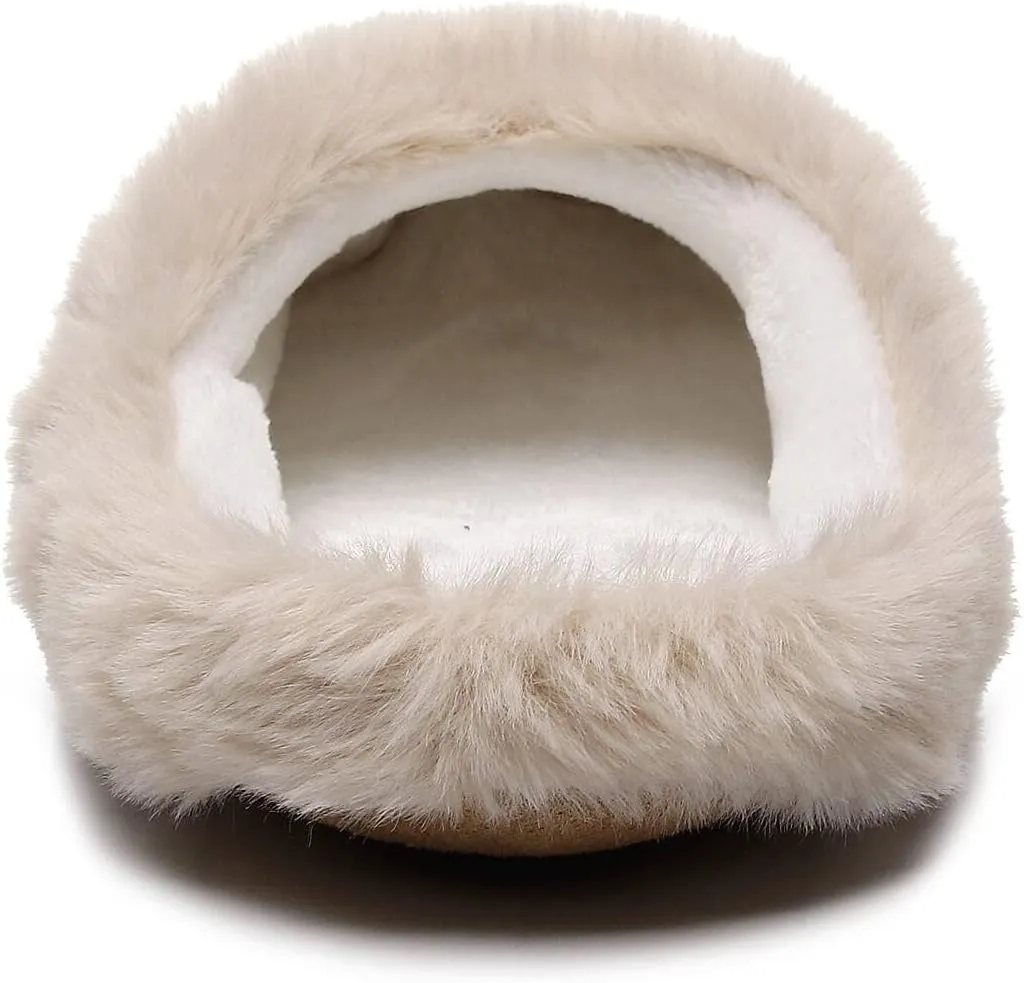 Crazy Lady Women's Fuzzy House super light Slippers Fluffy Furry Fur Slippers Scuff Outdoor Indoor Warm Cozy Plush Bedroom Shoes Soft Flat Comfy Anti-Slip5.5-6.5