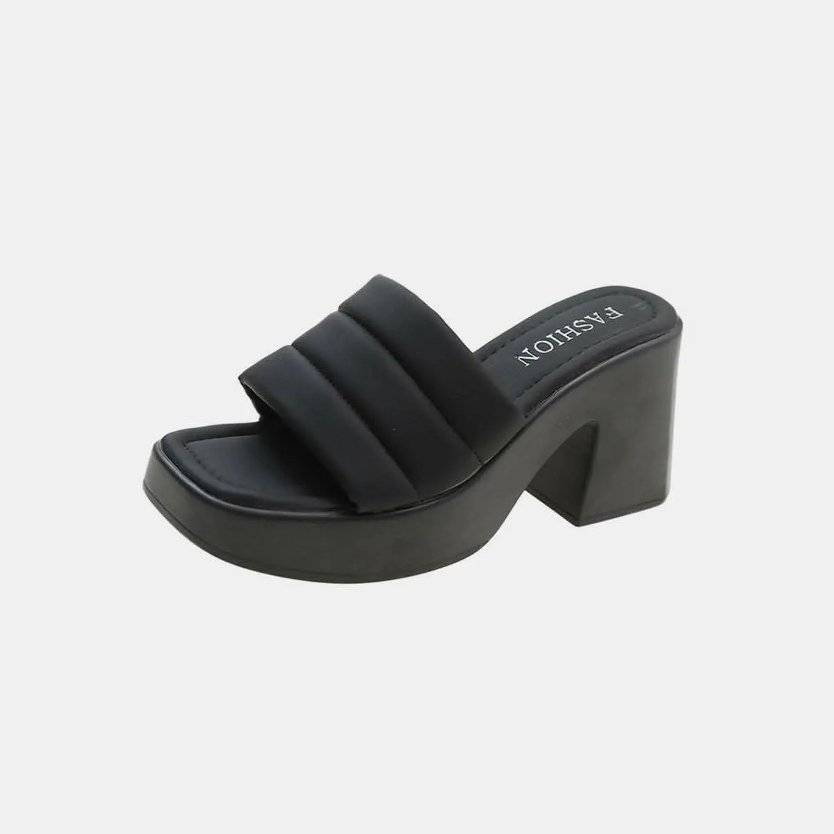 Elevated block heel sandals