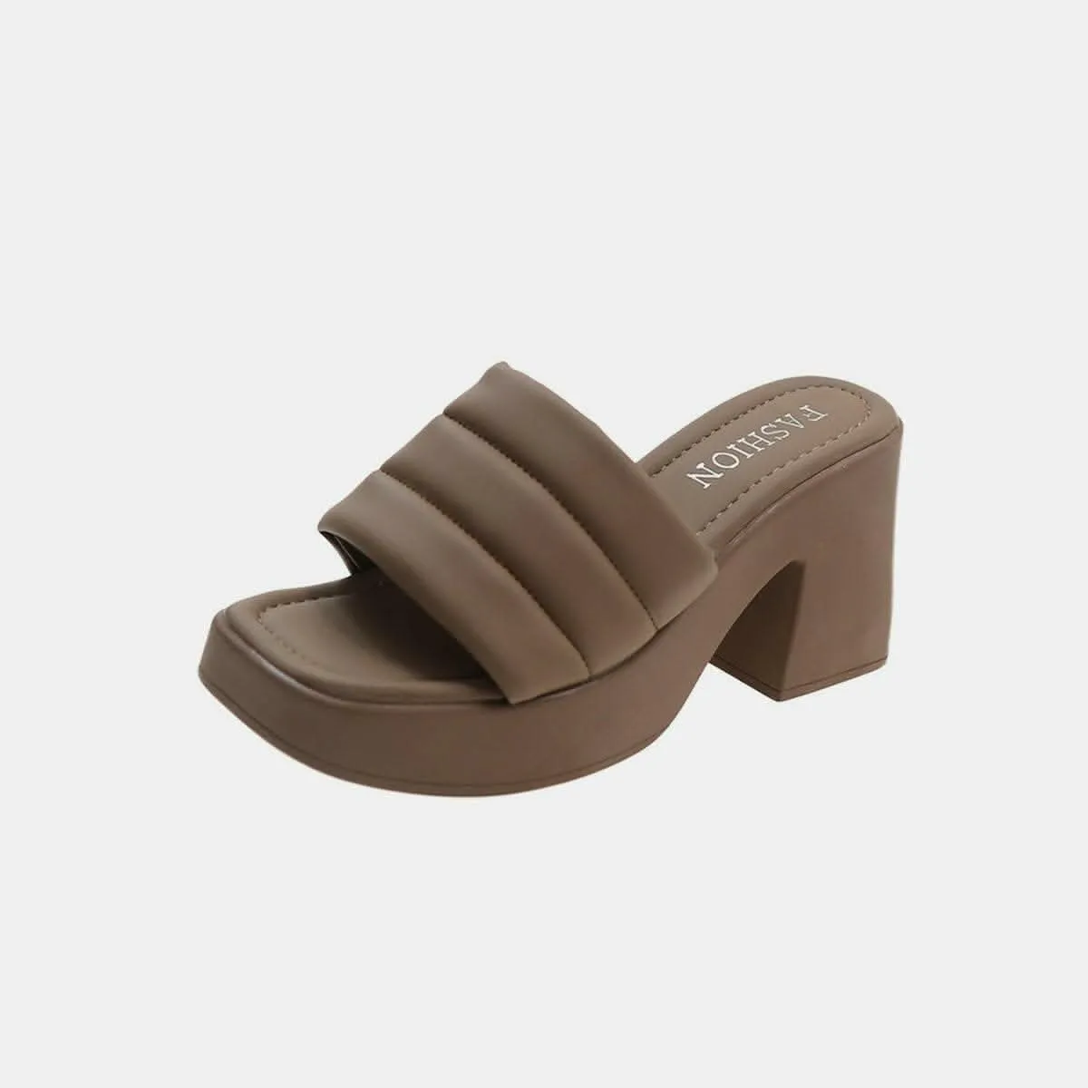Elevated block heel sandals