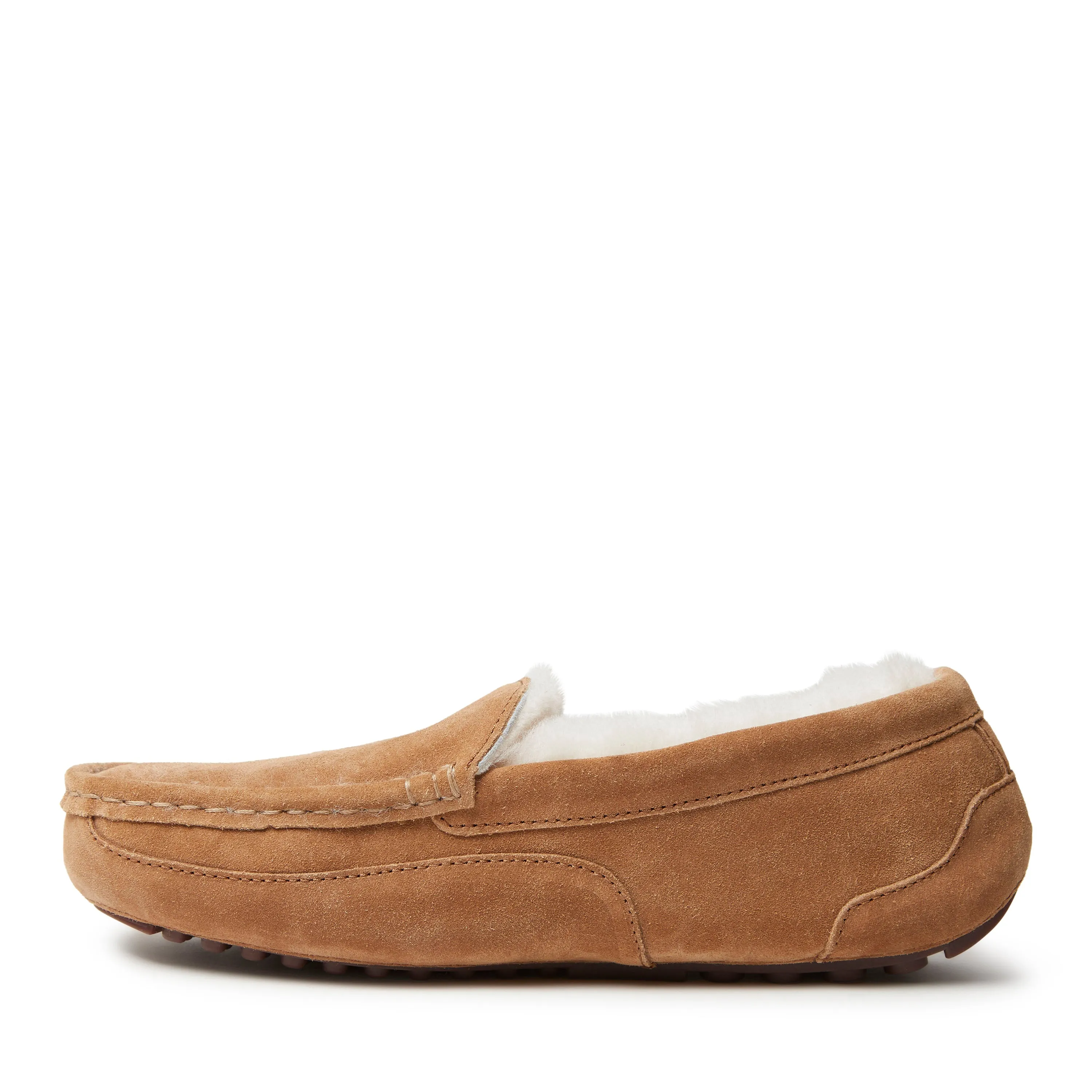 Fireside By Dearfoams Men's Melbourne Genuine Shearling Moccasin Slipper