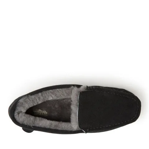 Fireside By Dearfoams Men's Melbourne Genuine Shearling Moccasin Slipper