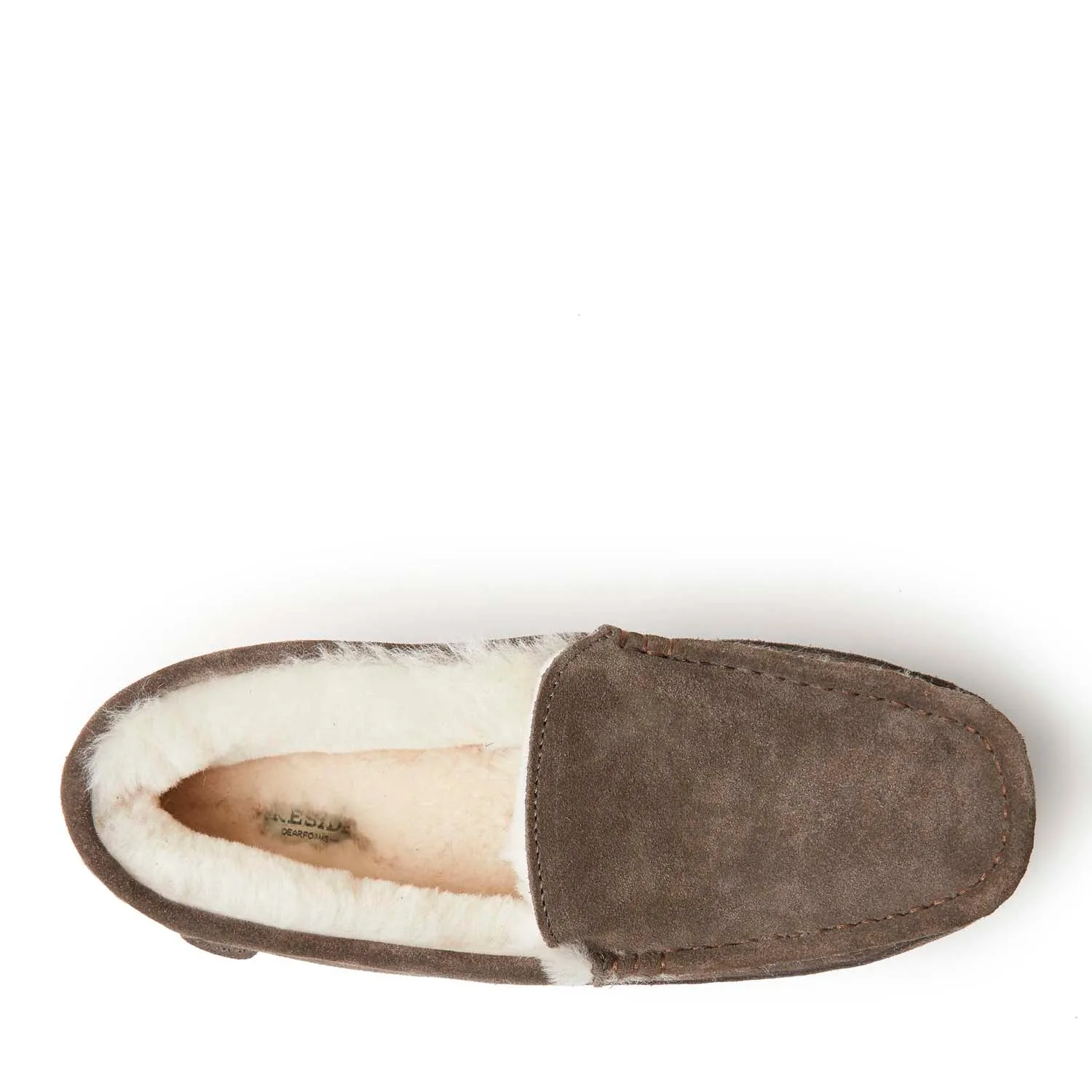 Fireside By Dearfoams Men's Melbourne Genuine Shearling Moccasin Slipper