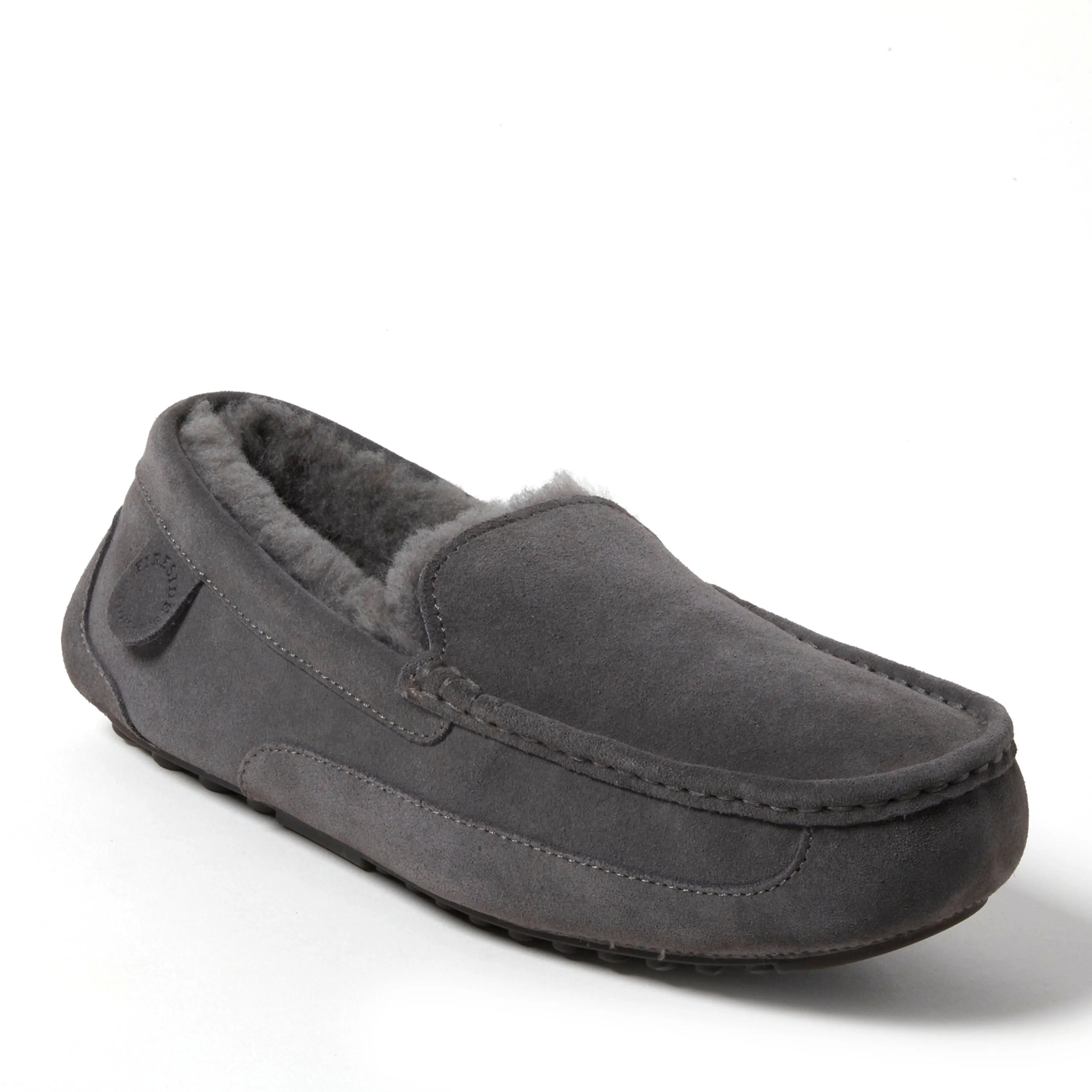 Fireside By Dearfoams Men's Melbourne Genuine Shearling Moccasin Slipper