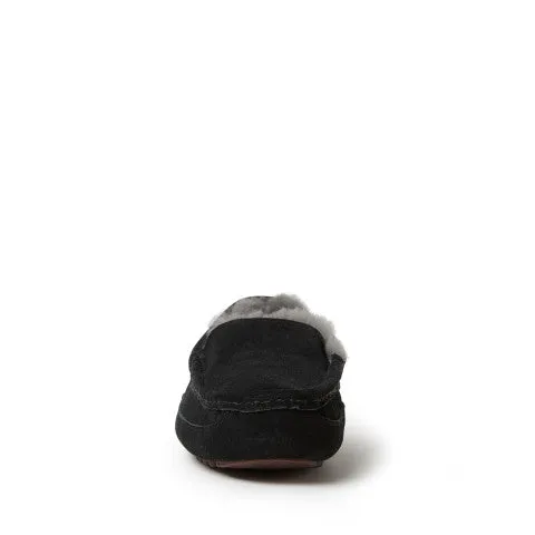 Fireside By Dearfoams Men's Melbourne Genuine Shearling Moccasin Slipper