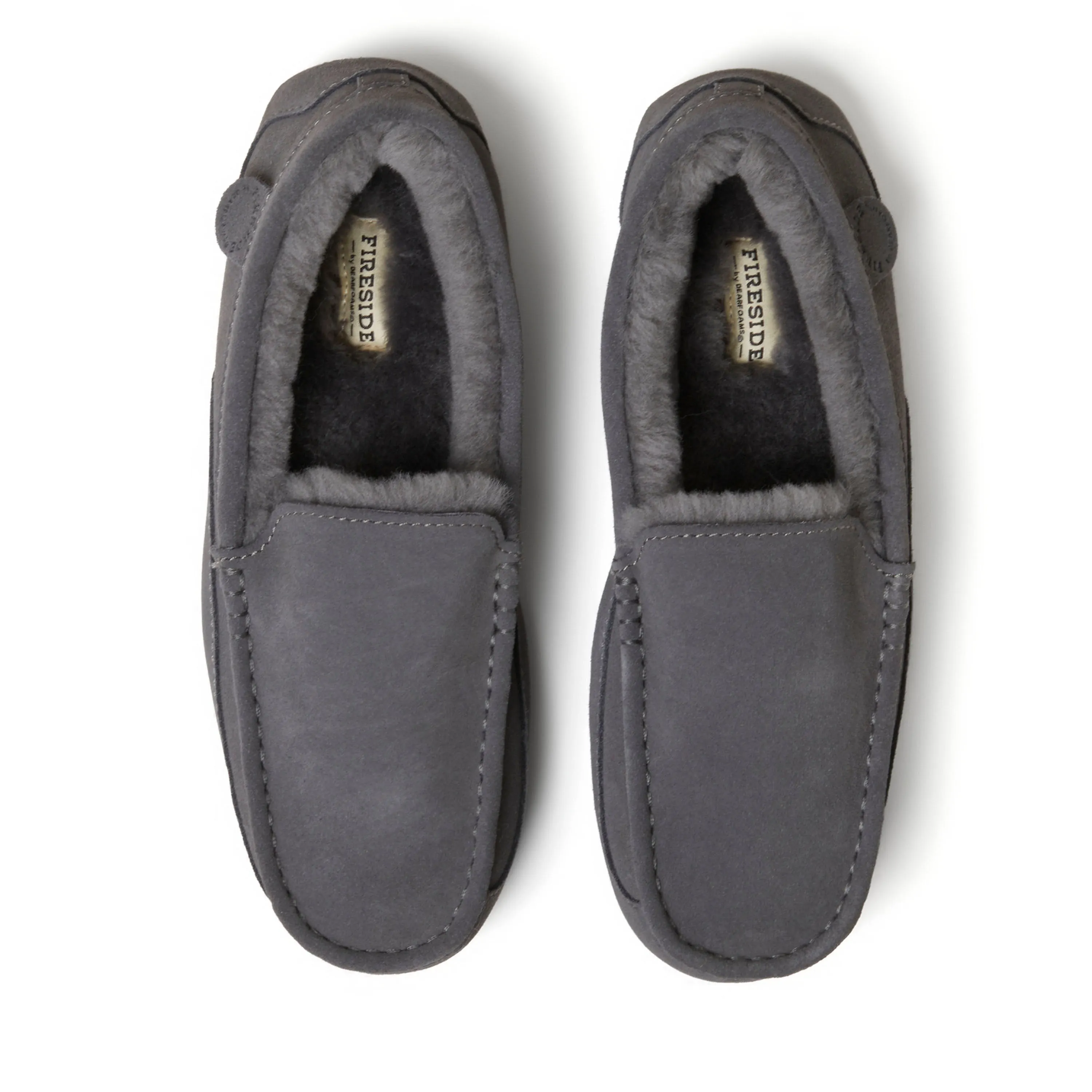 Fireside By Dearfoams Men's Melbourne Genuine Shearling Moccasin Slipper