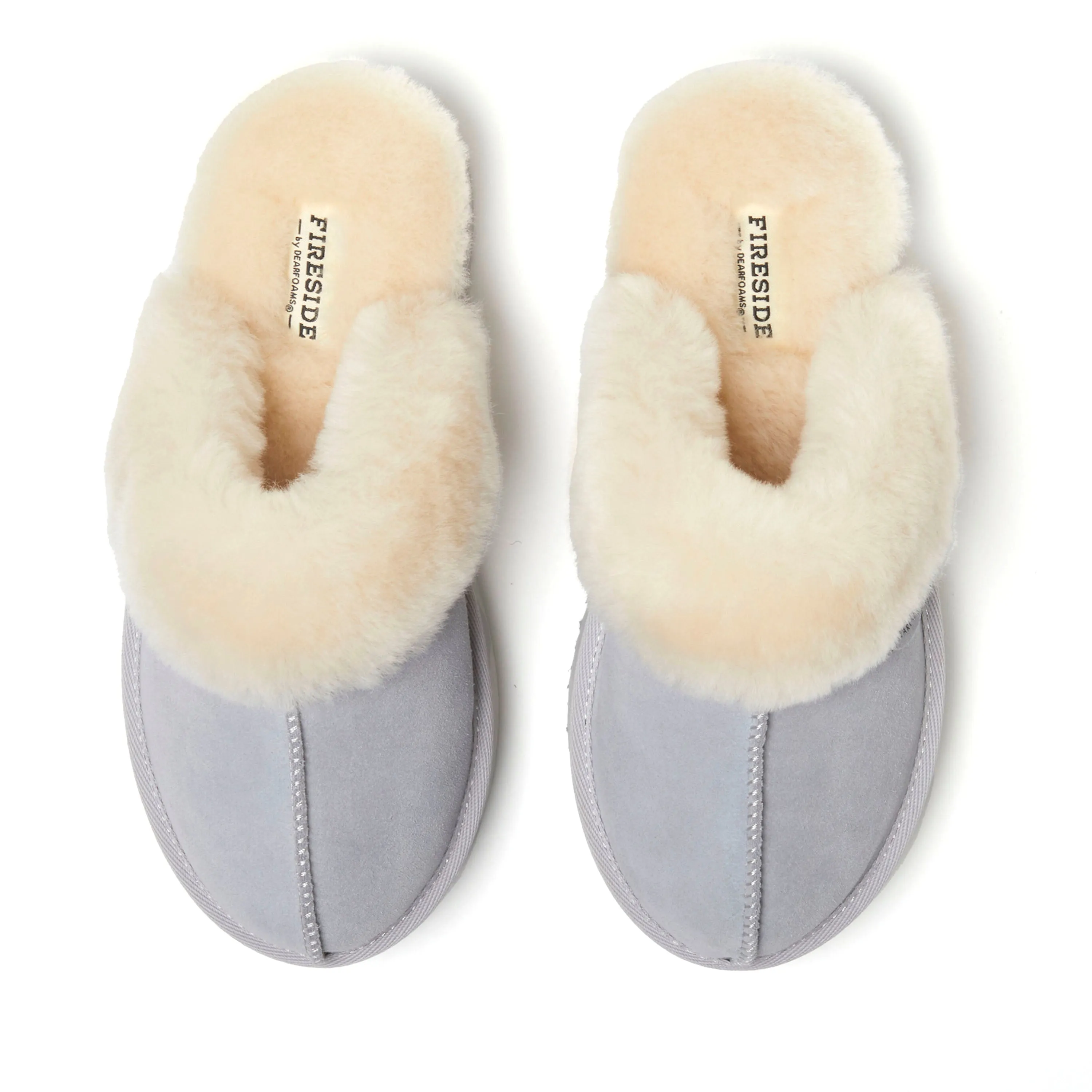 Fireside by Dearfoams Women's Melton Genuine Shearling Platform Scuff Slipper