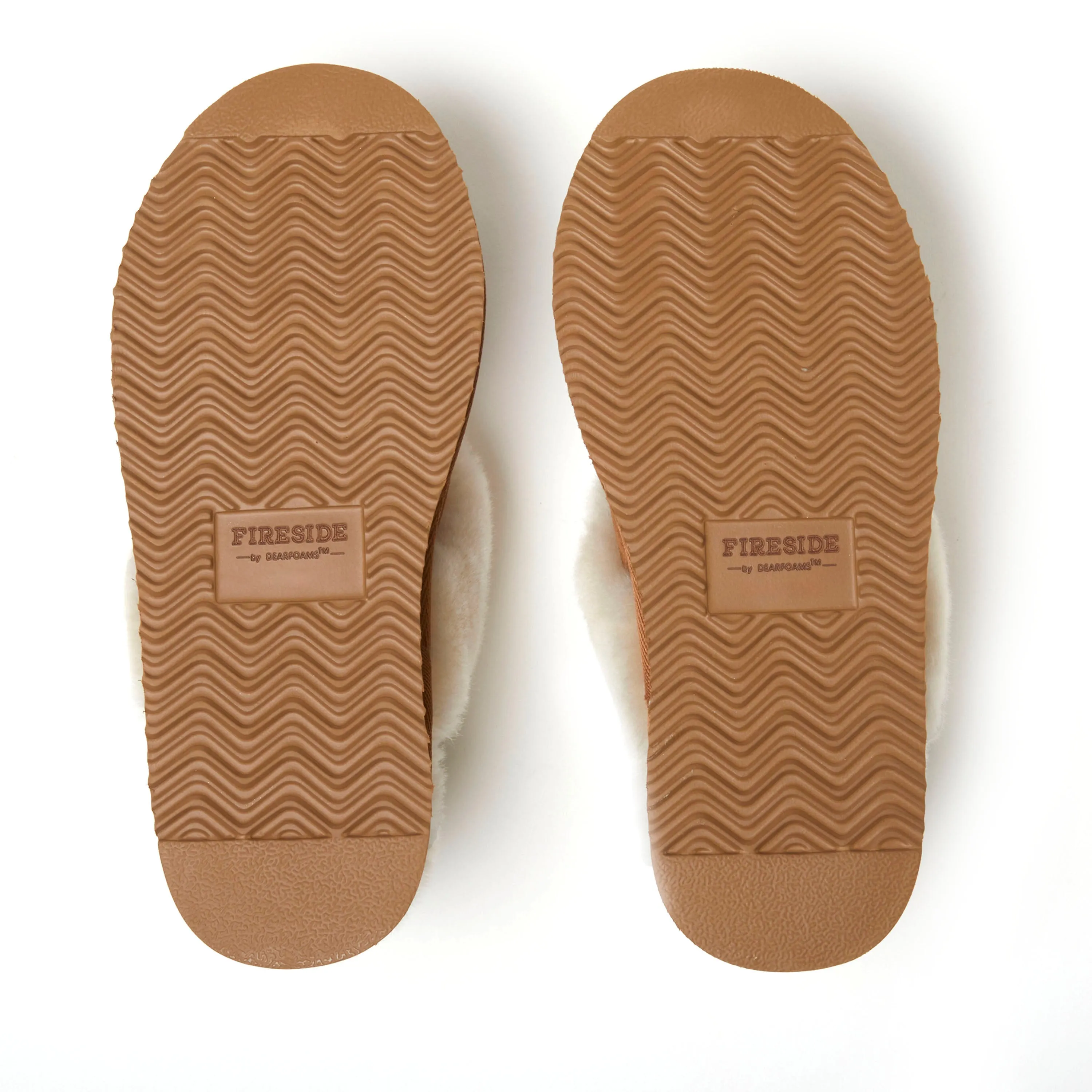 Fireside by Dearfoams Women's Melton Genuine Shearling Platform Scuff Slipper