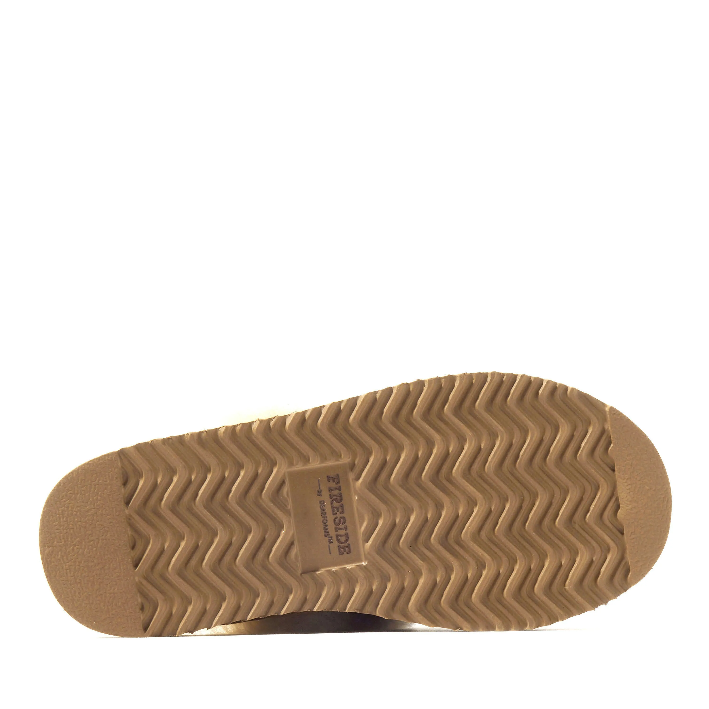 Fireside by Dearfoams Women's Melton Genuine Shearling Platform Scuff Slipper