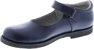FOOTMATES Cindy BTS Single-Strap Leather Mary Jane Girls Flats Dress Shoes with Wide Toe Box, Slip-Resistant Non-Marking Outsoles - for Little Kids and Big Kids, Ages 4-12
