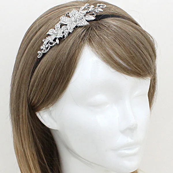 iLLASPARKZ Crystal Flower Leaf Stretchable Headband