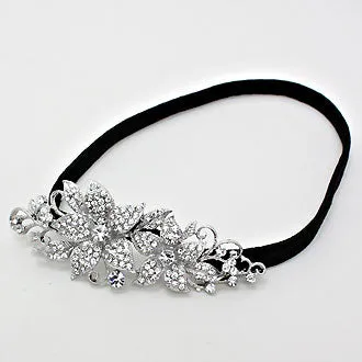 iLLASPARKZ Crystal Flower Leaf Stretchable Headband