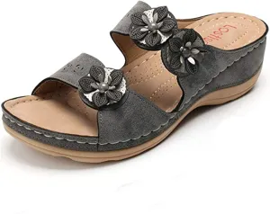 Ladmiple Orthopedic Sandals for Women Arch Support Open Toe Flip Flops Anti-Slip Platform Orthotic Sandal Walking Shoes