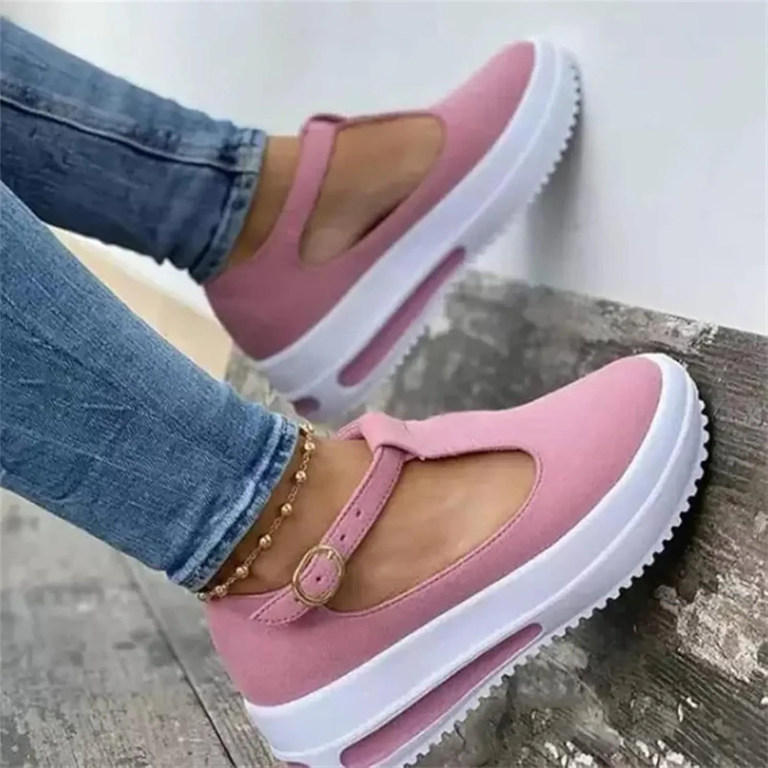 Ladmiple Sandals Women Dressy Summer 2023 Comfortable Slip On Platform Sandal Causal Travel Ankle Buckle Flip Flop Shoes