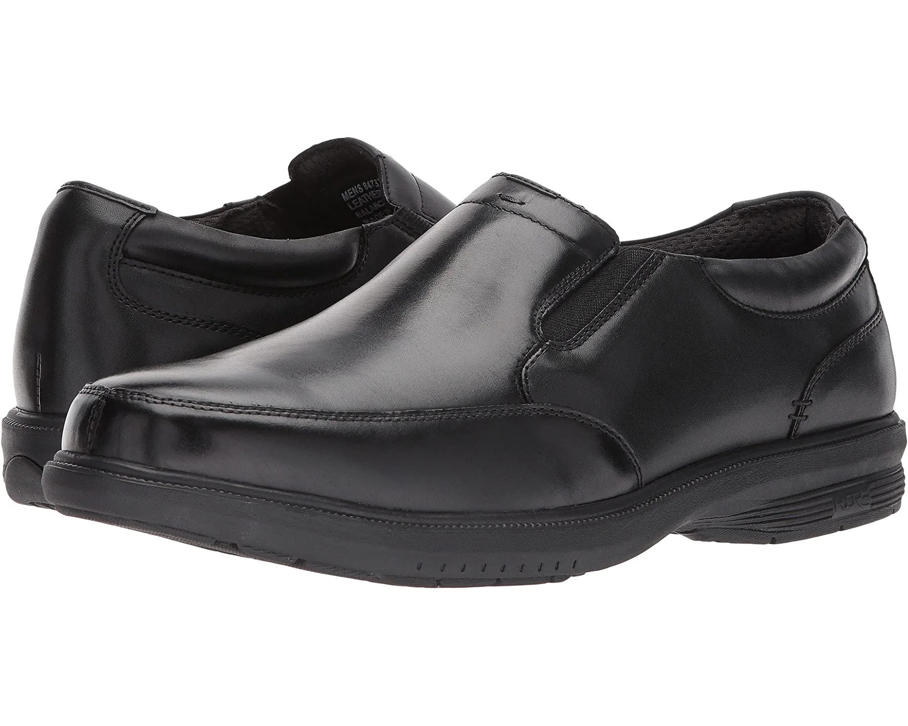 Myles Street Moc Toe Slip-On with KORE Slip Resistant Walking Comfort Technology Nunn Bush Loafers, black