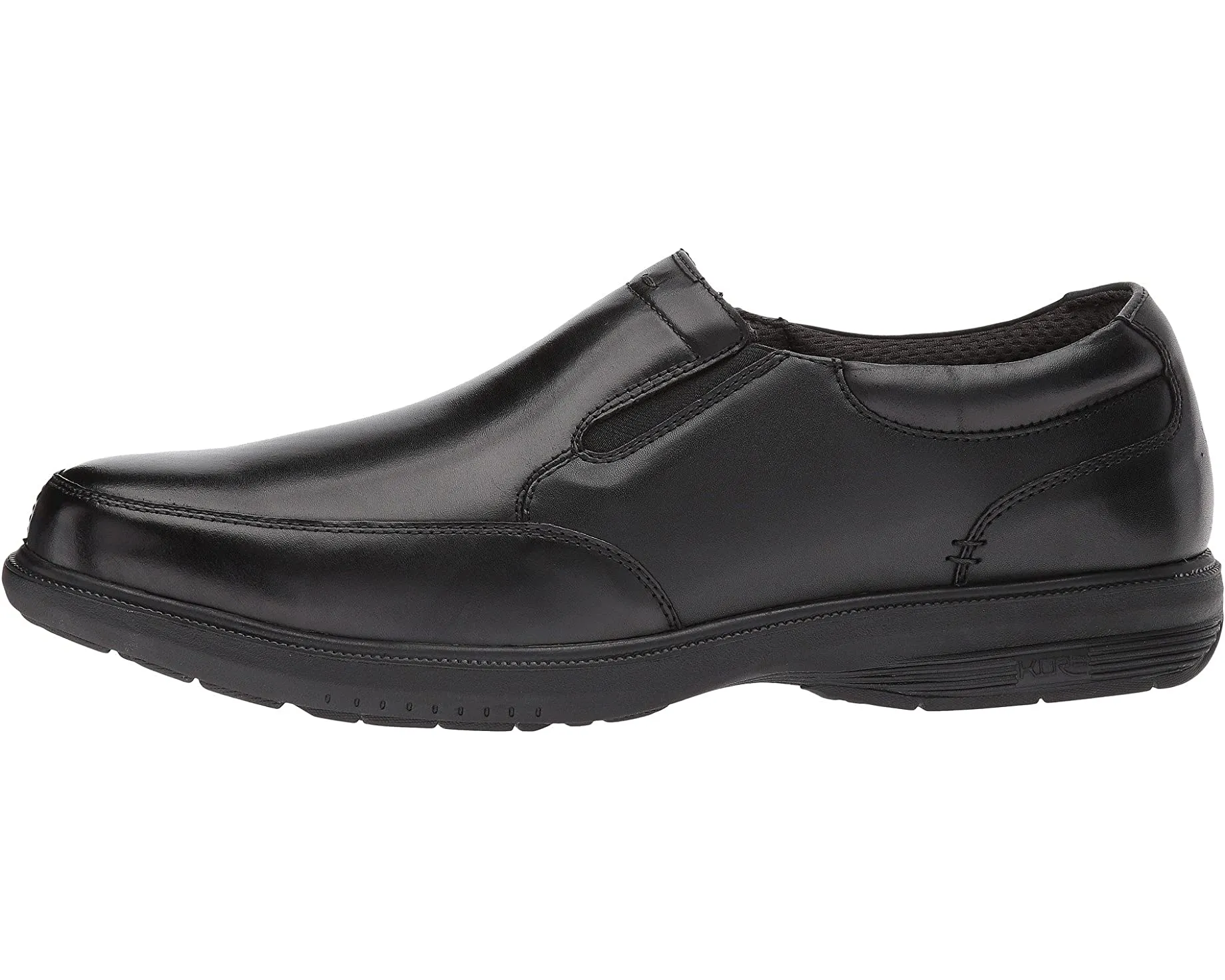 Myles Street Moc Toe Slip-On with KORE Slip Resistant Walking Comfort Technology Nunn Bush Loafers, black