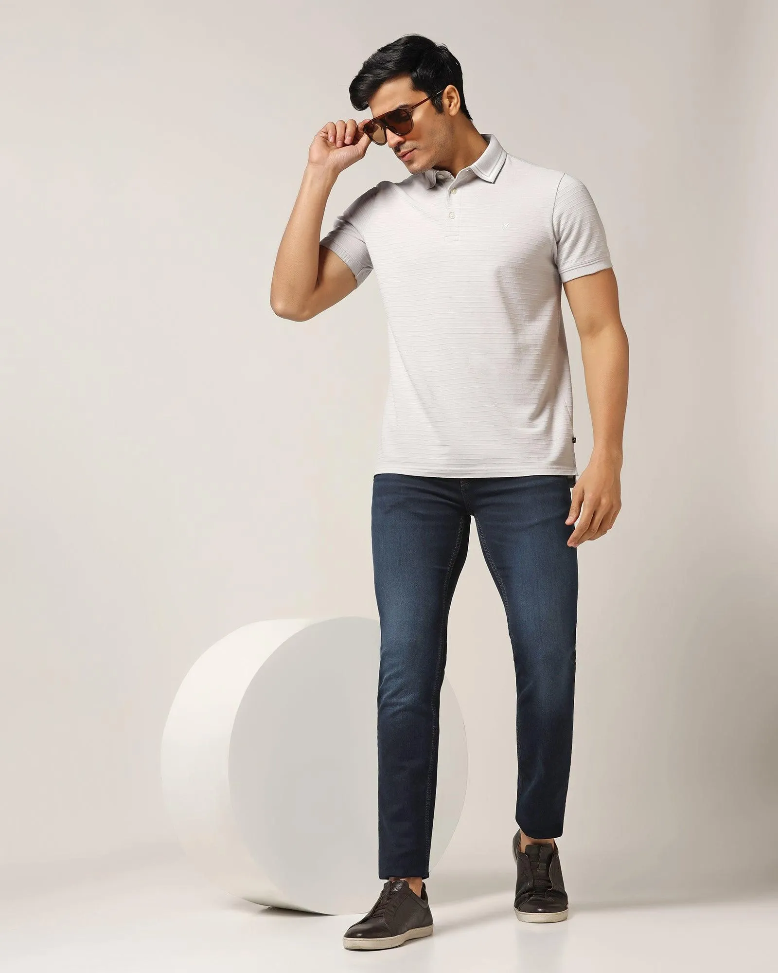 Polo Grey Textured T-Shirt - Darryl