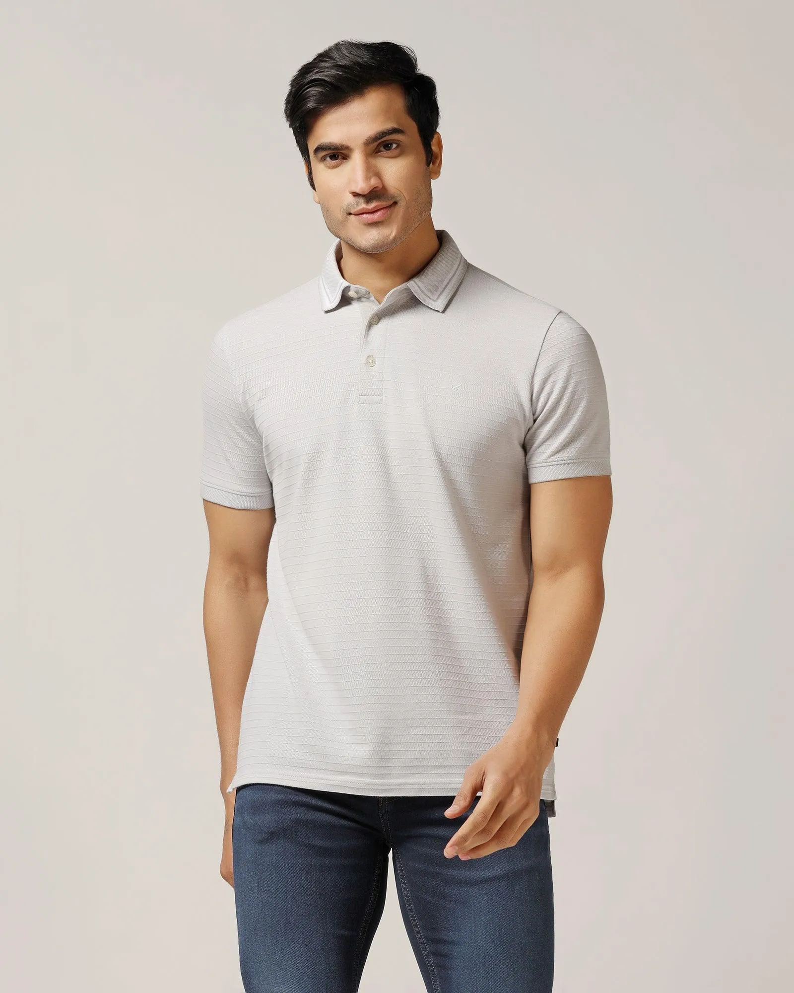 Polo Grey Textured T-Shirt - Darryl