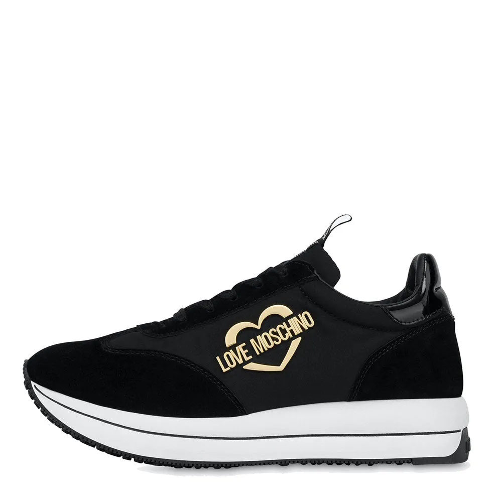 Scarpe Donna LOVE MOSCHINO Sneakers linea Daily Running in Nylon colore Nero