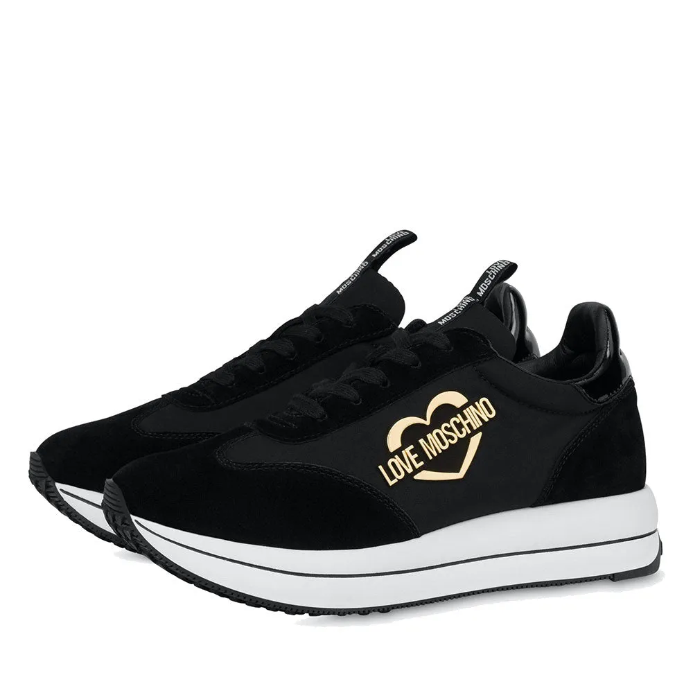 Scarpe Donna LOVE MOSCHINO Sneakers linea Daily Running in Nylon colore Nero