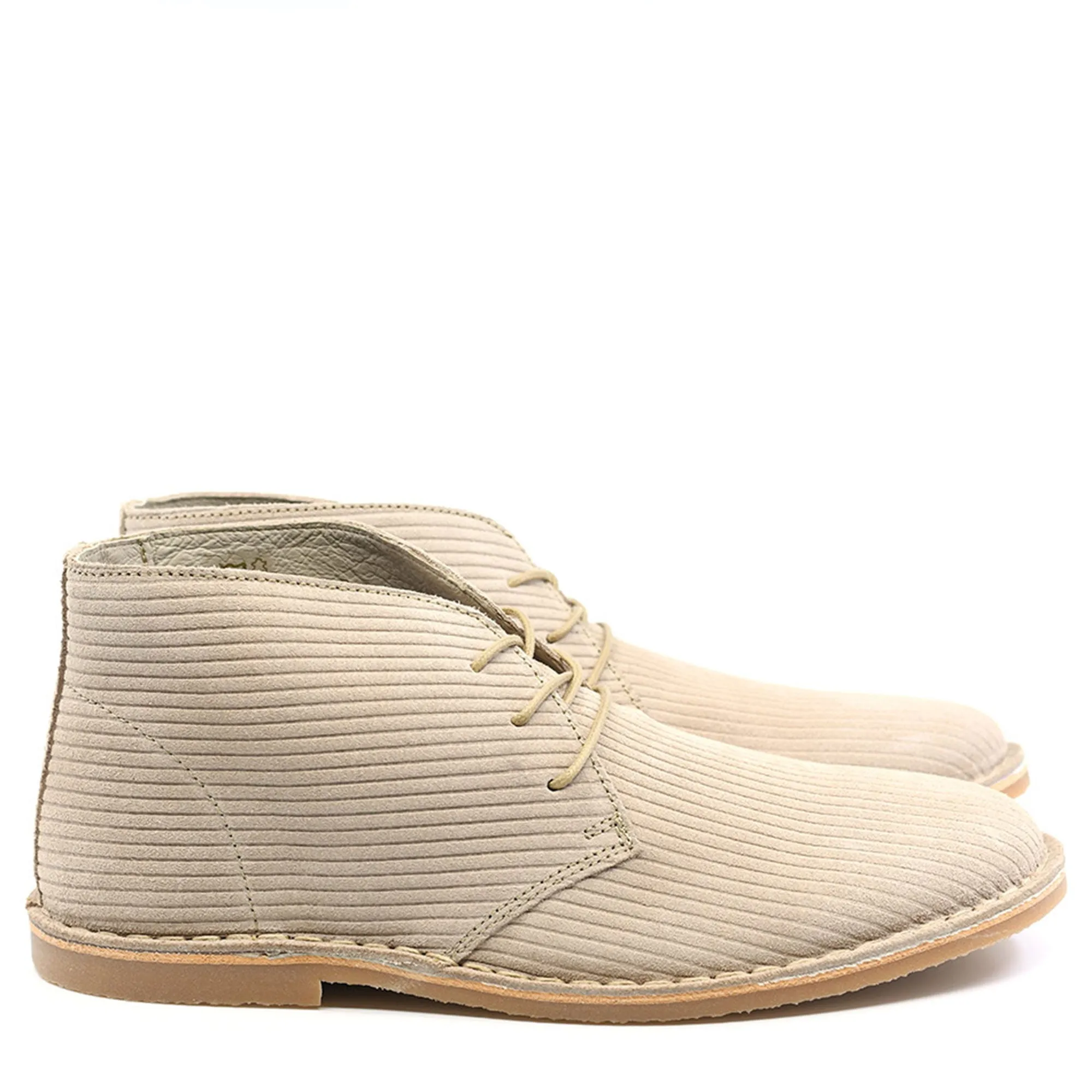 The Preston  Cord Effect Desert Boots In Stone