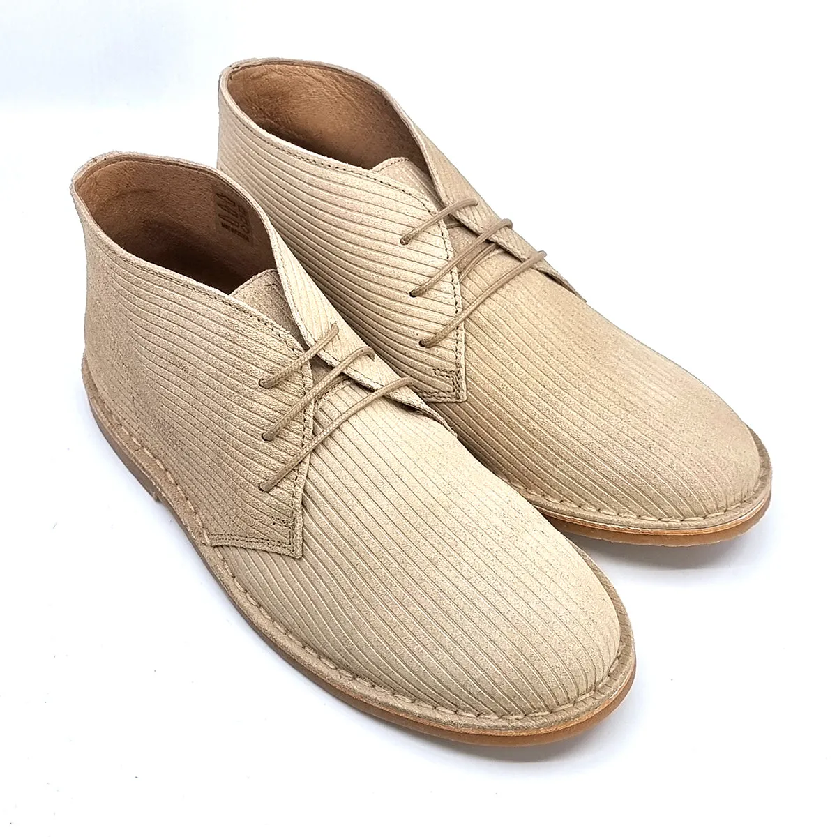 The Preston  Cord Effect Desert Boots In Stone
