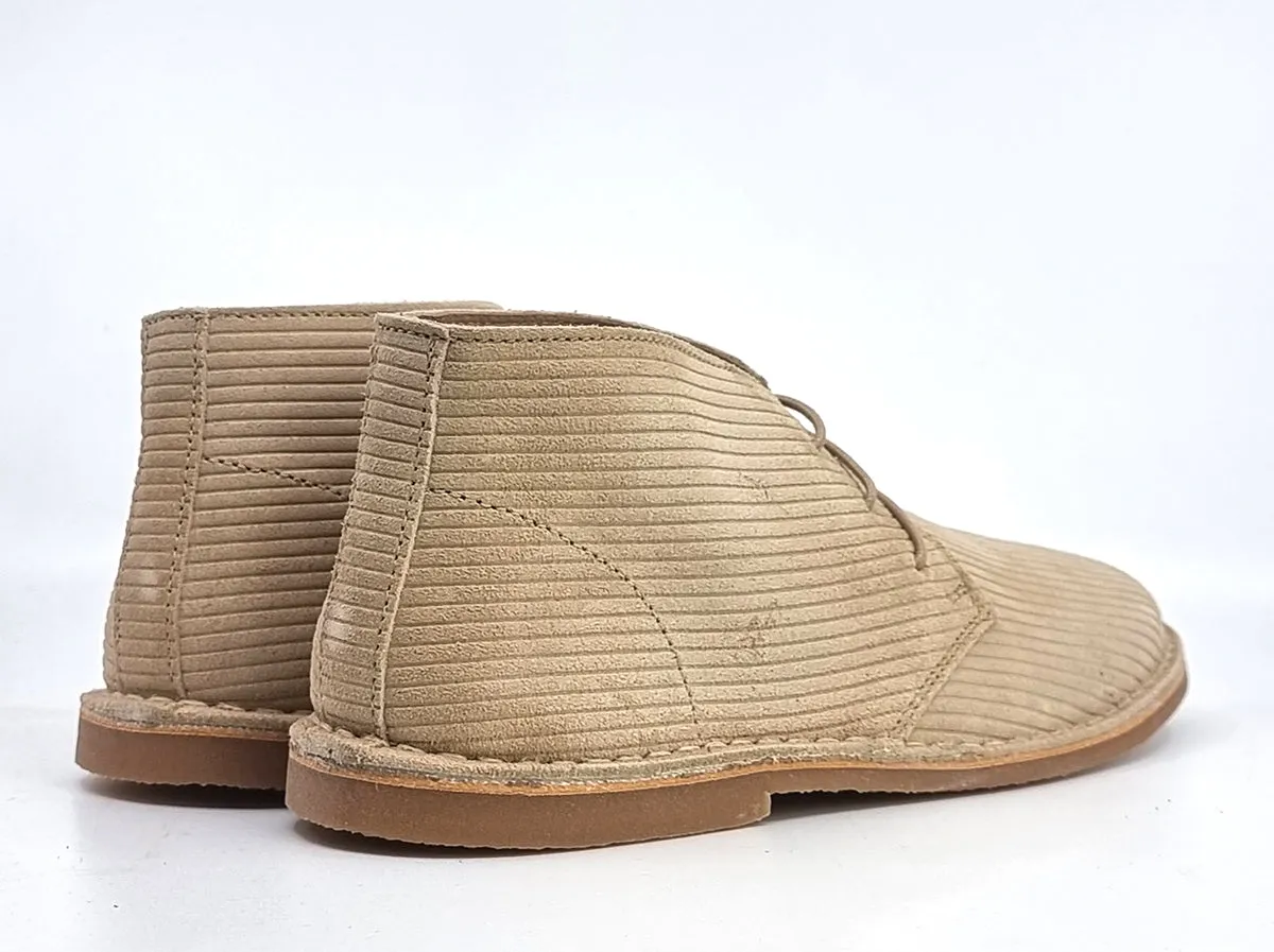 The Preston  Cord Effect Desert Boots In Stone
