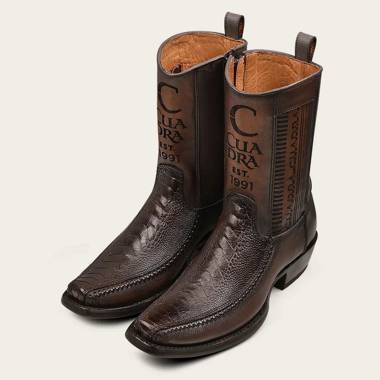 Urban brown ostrich leg boot 1J2KPT