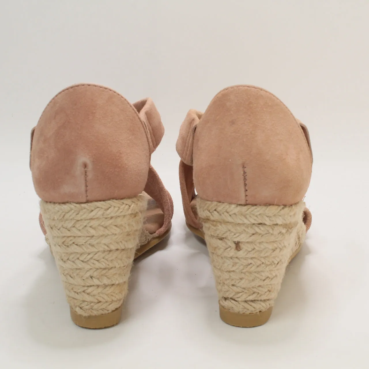 Womens Office Maiden Cross Strap Wedge Nude Suede Uk Size 3