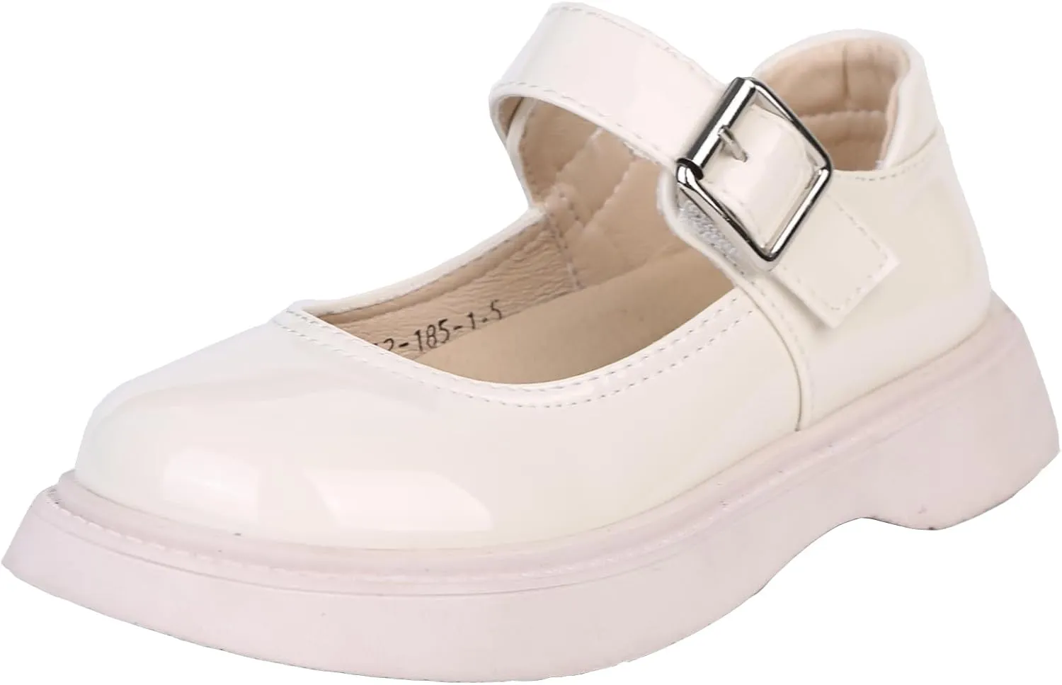 WUIWUIYU Girls School Uniform Shoes Platform Heel Halloween Costume Round-Toe Shiny Dress Mary Jane Shoe Flats