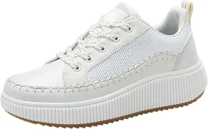 ZSpzx Women's Orthopedic Platform Sneakers Lace Up Slip-on Cushioned Footbed Jogging Tennis Sneaker Plantar Fasciitis Arch Support Casual Wedge Shoes Air Cushioned Walking Shoe for Gym Travel