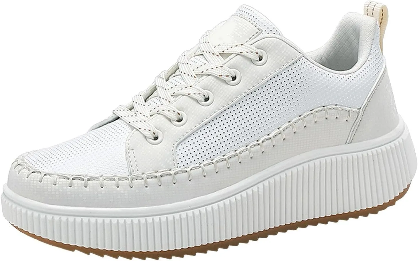 ZSpzx Women's Orthopedic Platform Sneakers Lace Up Slip-on Cushioned Footbed Jogging Tennis Sneaker Plantar Fasciitis Arch Support Casual Wedge Shoes Air Cushioned Walking Shoe for Gym Travel